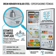 Heladera No Frost Drean HDR400F41N Black Steel 396 Litros con Dispenser